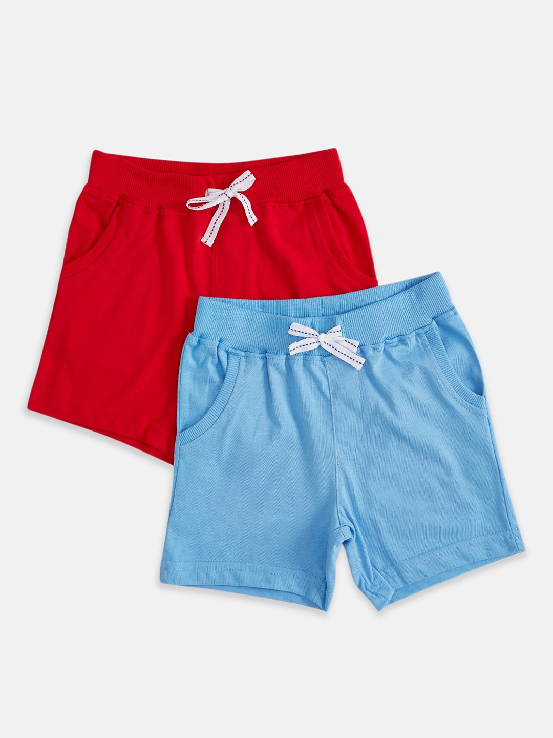 

Pantaloons Baby Boys Pack Of 2 Pure Cotton Regular Shorts, Red