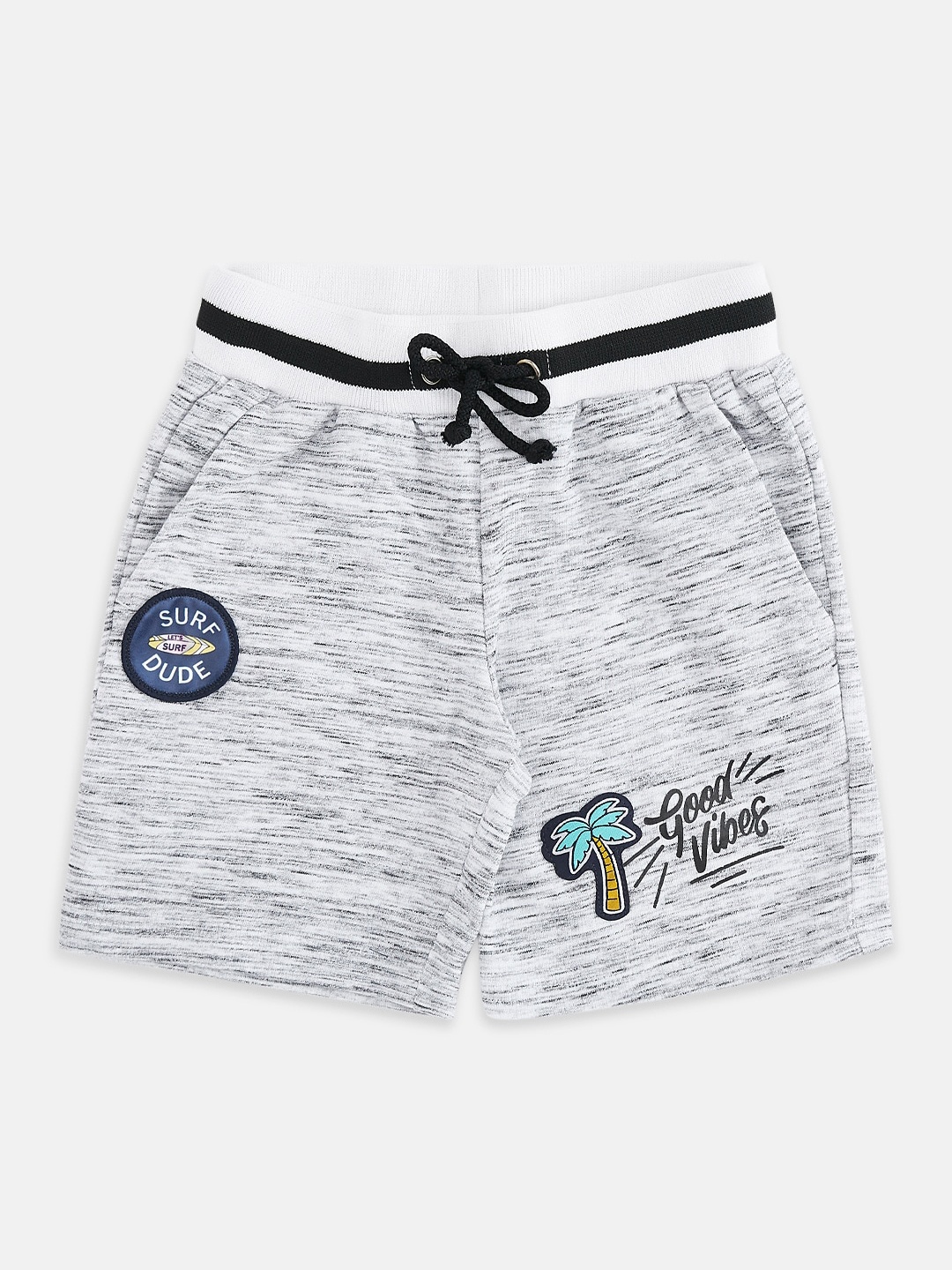 

Pantaloons Junior Boys White Printed Regular Shorts