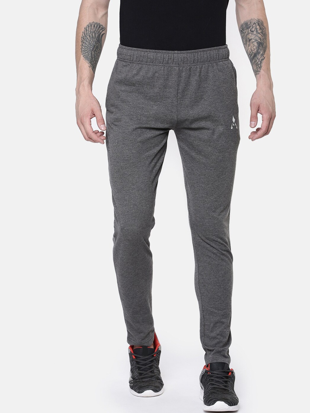 

ACTIMAXX Men Charcoal Grey Solid Pure Cotton Track Pants