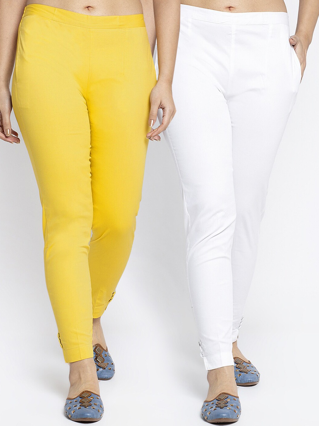 

GRACIT Women White Slim Fit Cigerette Trousers