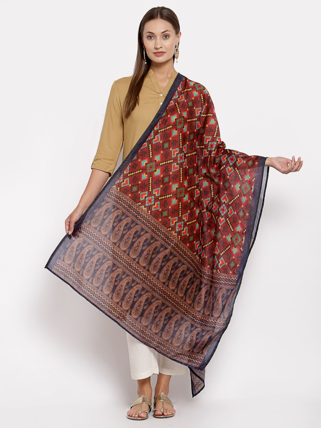 

Myshka Multicoloured Paisley Printed Dupatta, Multi