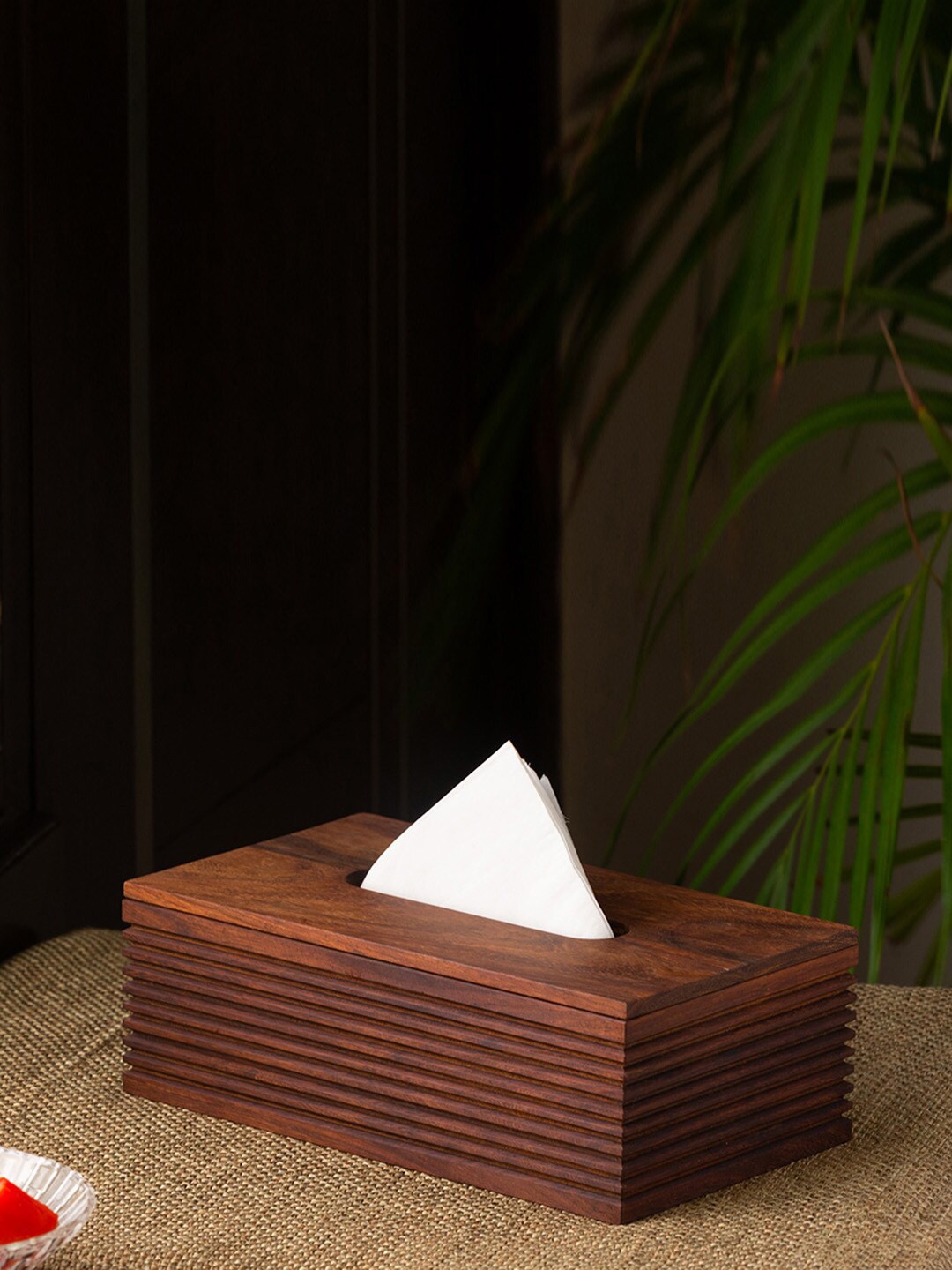 

ExclusiveLane Brown Solid Wooden Tissue Napkin Holder