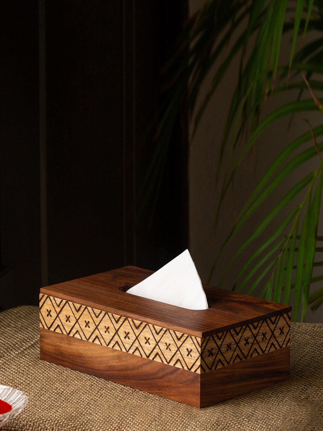 

ExclusiveLane Brown & Beige Wooden Tissue And Napkin Box Holder
