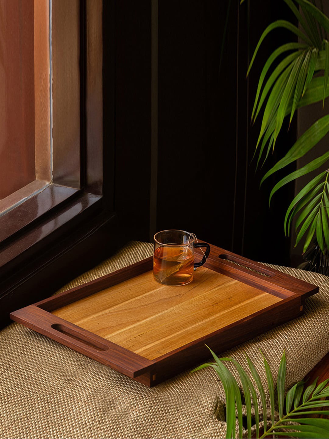 

ExclusiveLane Brown Solid Wooden Serving Tray