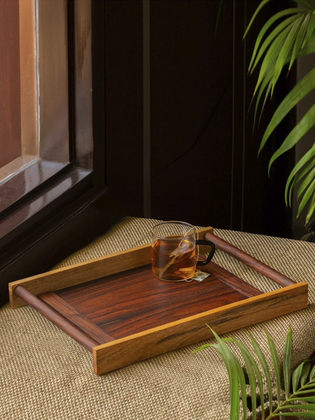 

ExclusiveLane Brown Solid Handcrafted Wooden Serving Tray