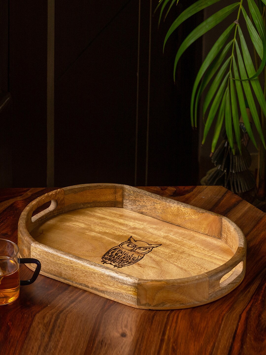 

ExclusiveLane Brown Handcrafted Wooden Serving Tray