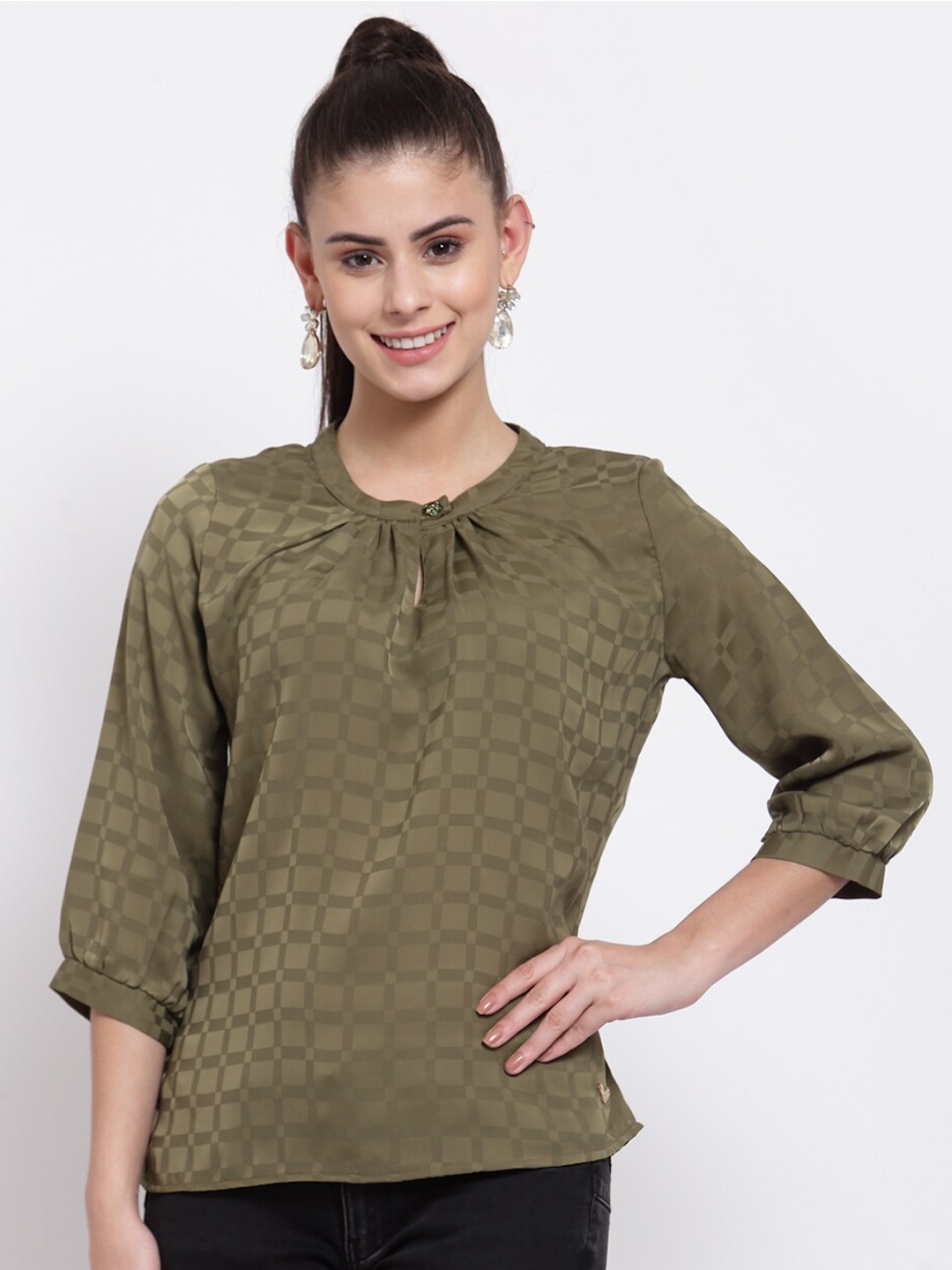 

Juelle Olive Green Regular Top