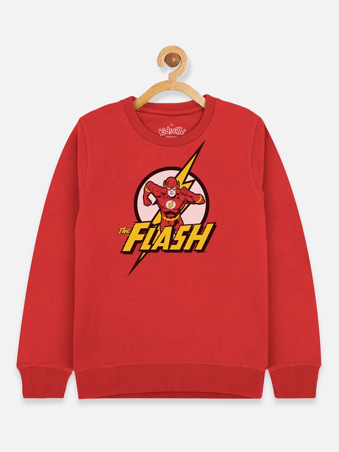 

Kids Ville Boys Red Flash Printed Cotton Sweatshirt