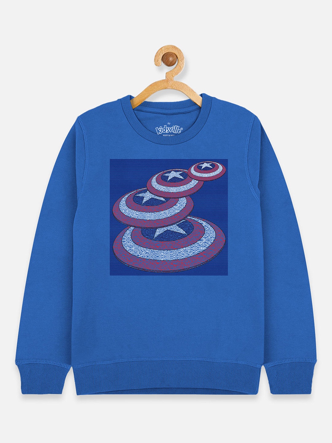 

Kids Ville Boys Blue Captain America Printed Sweatshirt
