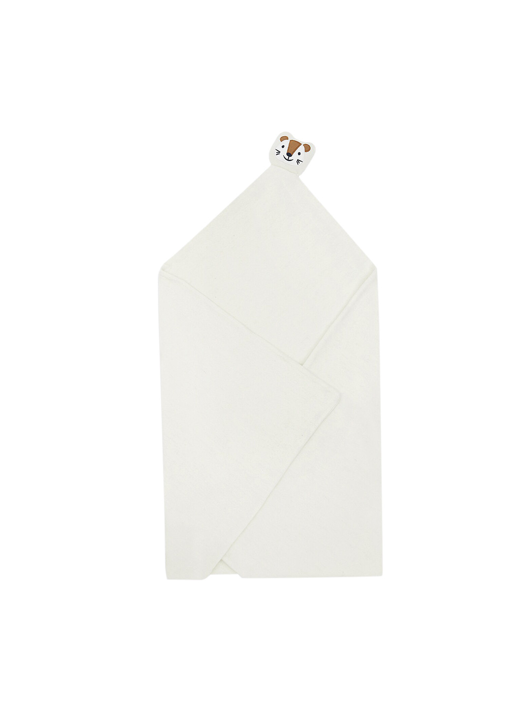 

Pantaloons Infant Kids Off White Solid Pure Cotton Blanket