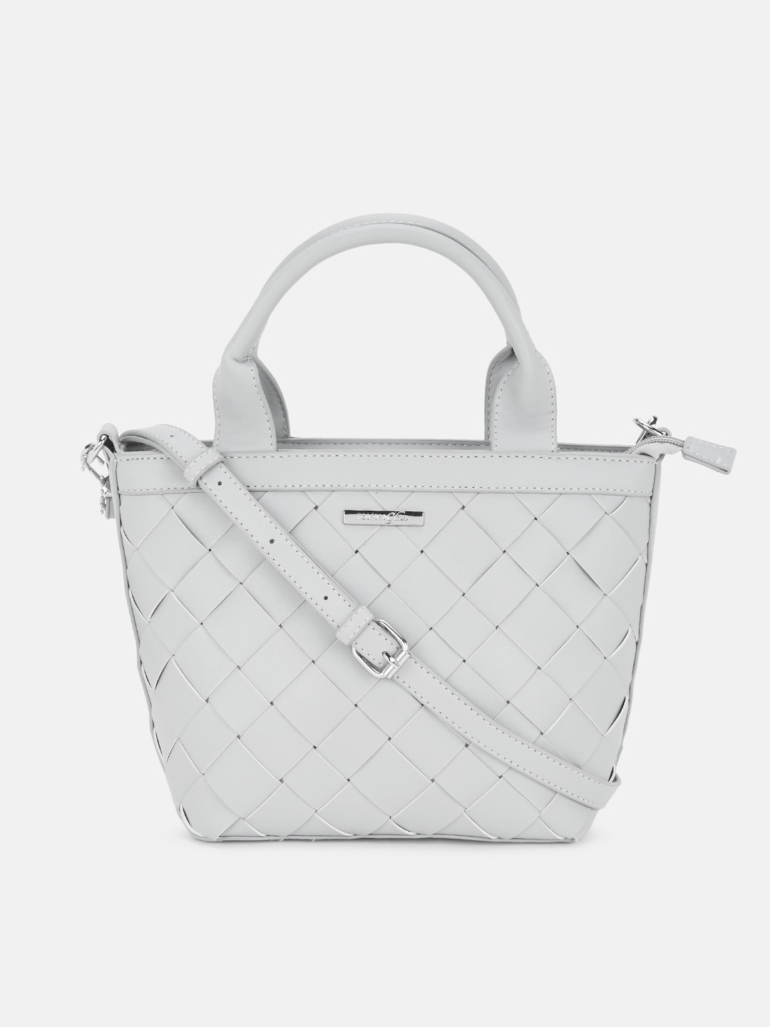 

Forever Glam by Pantaloons Off White Textured Structured Handheld Bag