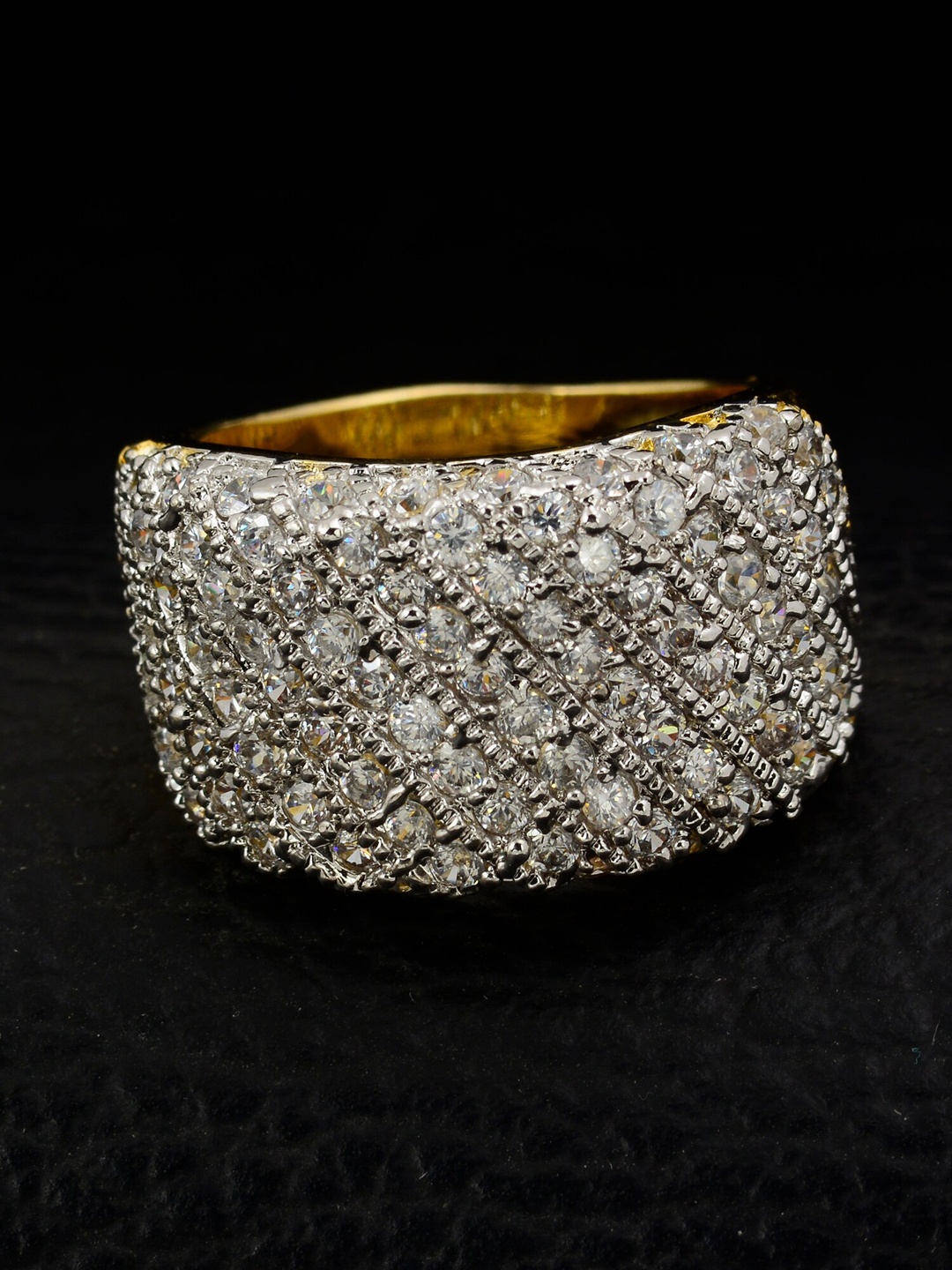 

Silgo Women Gold-Plated Stone Studded Ring