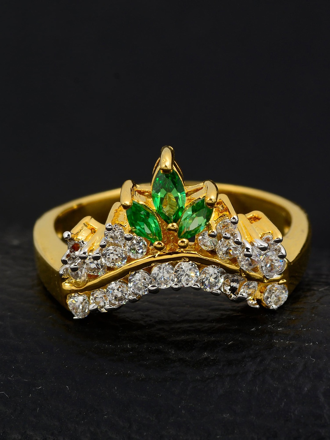 

Silgo Women Gold-Plated Stone Studded Ring