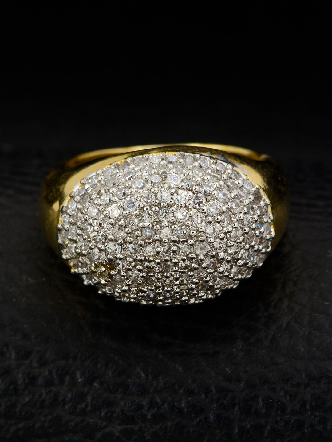 

Silgo Gold-Plated White Stone-Studded Finger Ring