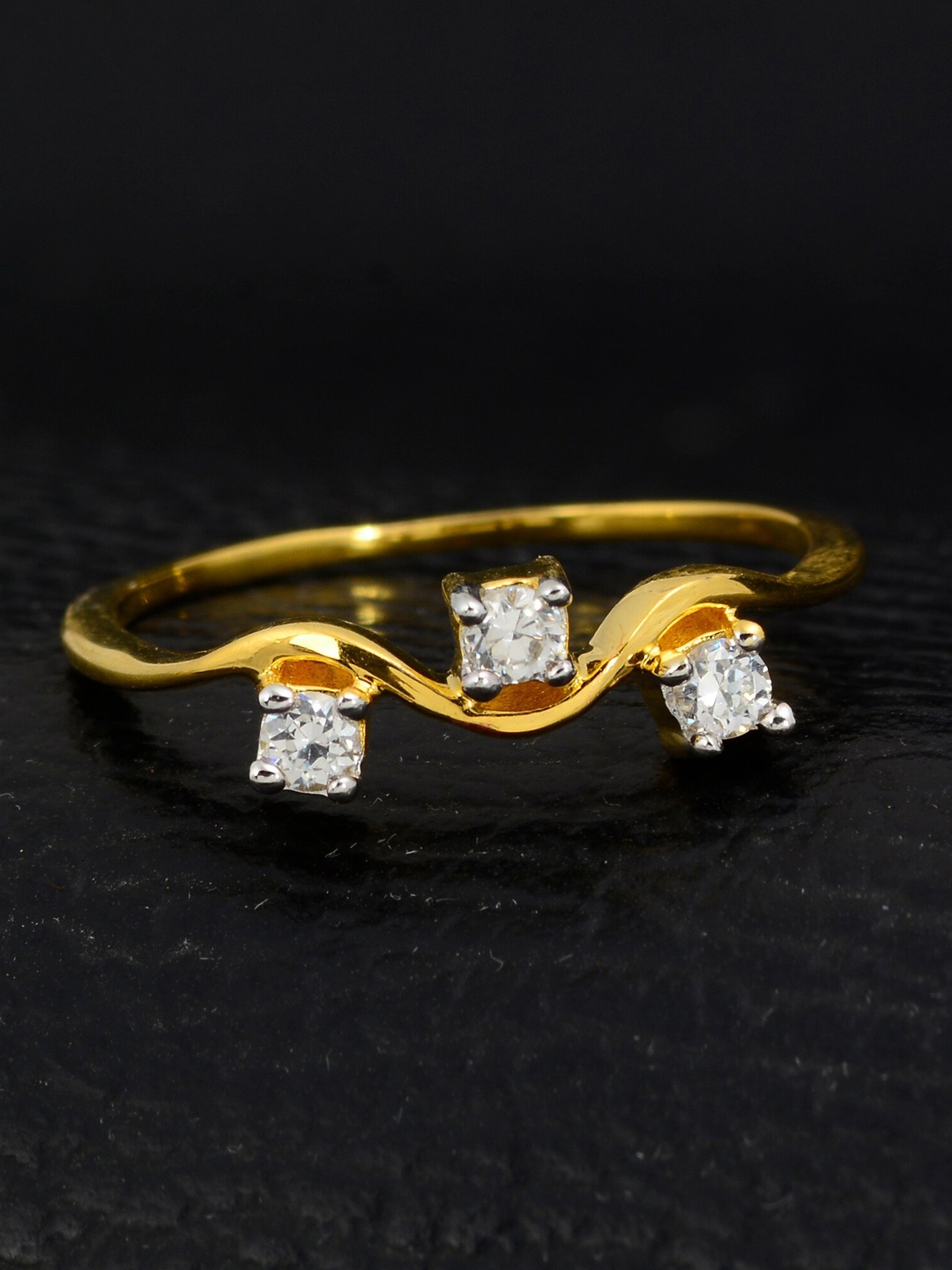 

Silgo Gold-Plated White Stone-Studded Finger Ring