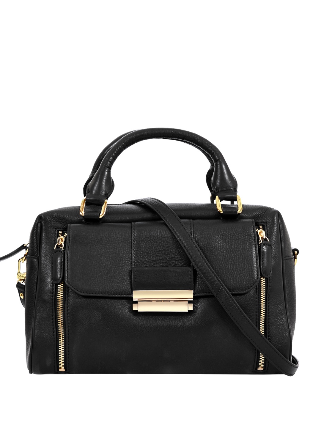 

Eske Women Black Solid Leather Structured Handheld Bag