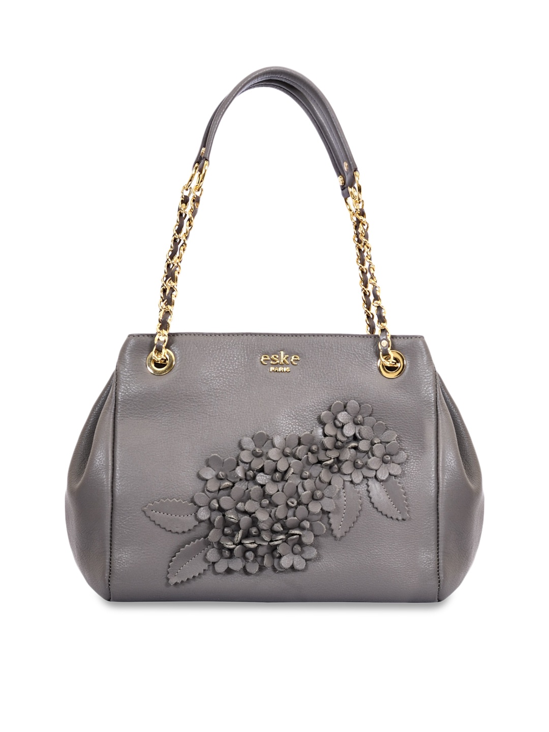 

Eske Grey Floral Embellished Leather Swagger Handheld Bag