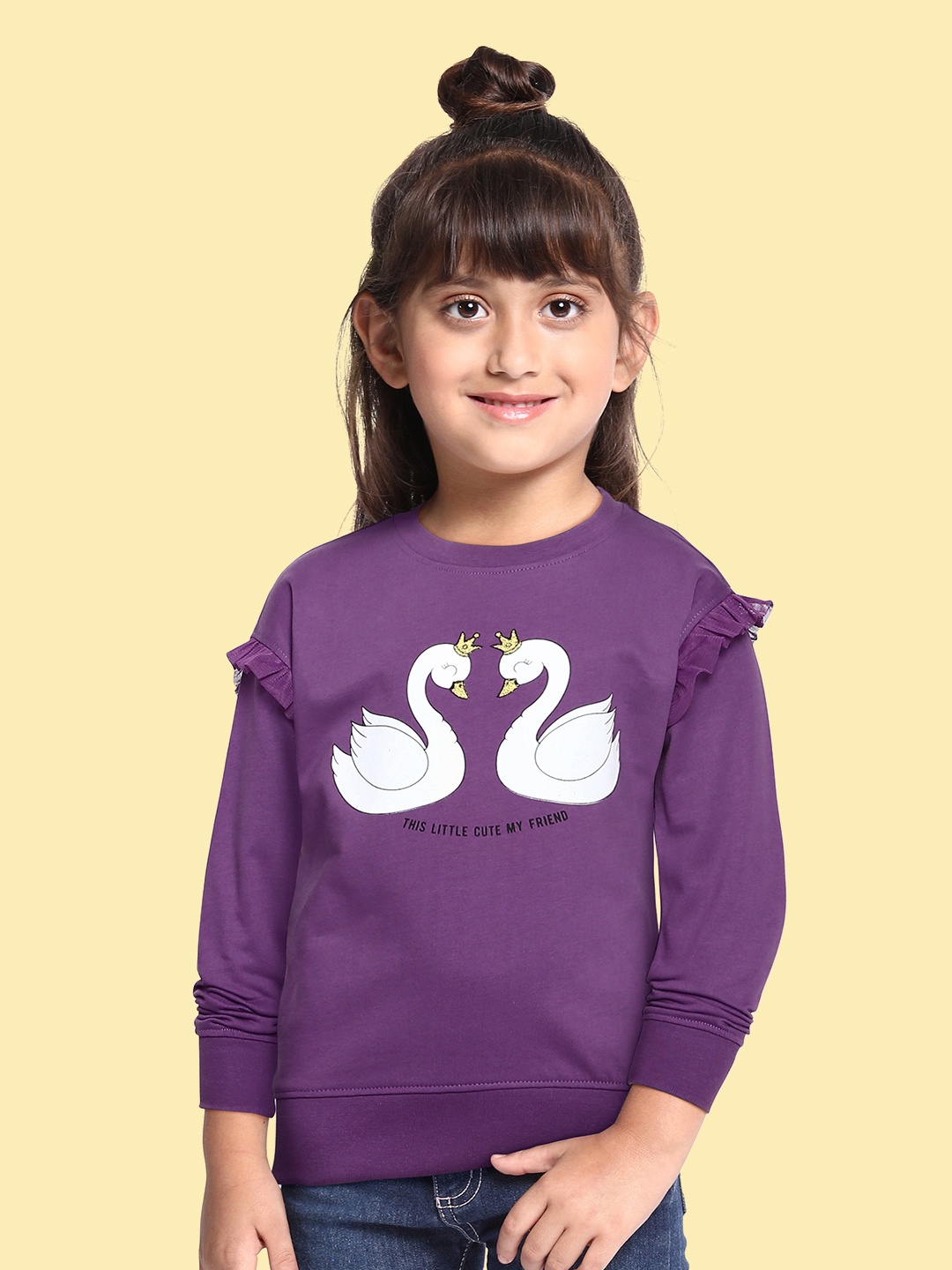 

Provogue Girls Purple Printed Sweatshirt