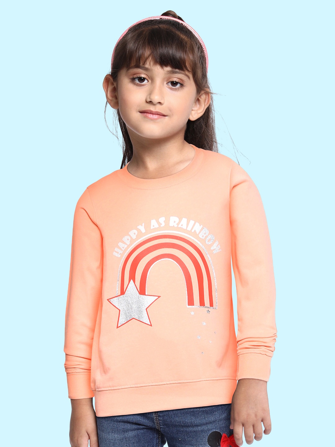 

Provogue Girls Beige Printed Sweatshirt