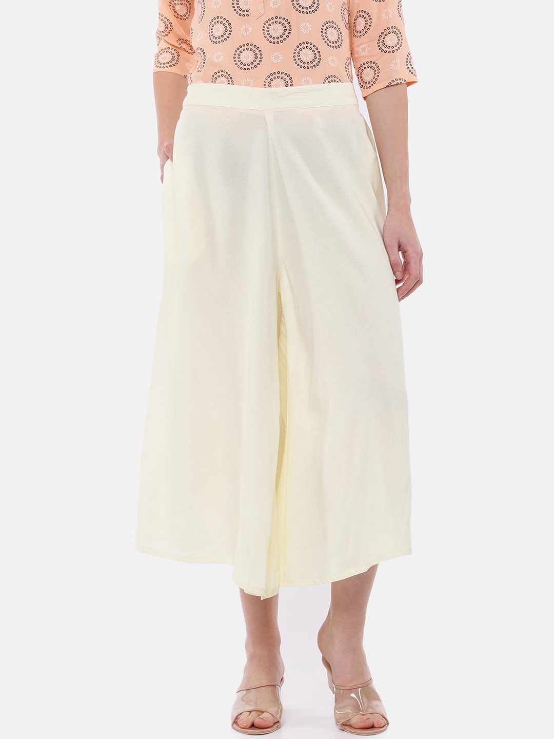 

De Moza Women Off White Loose Fit Culottes Trousers