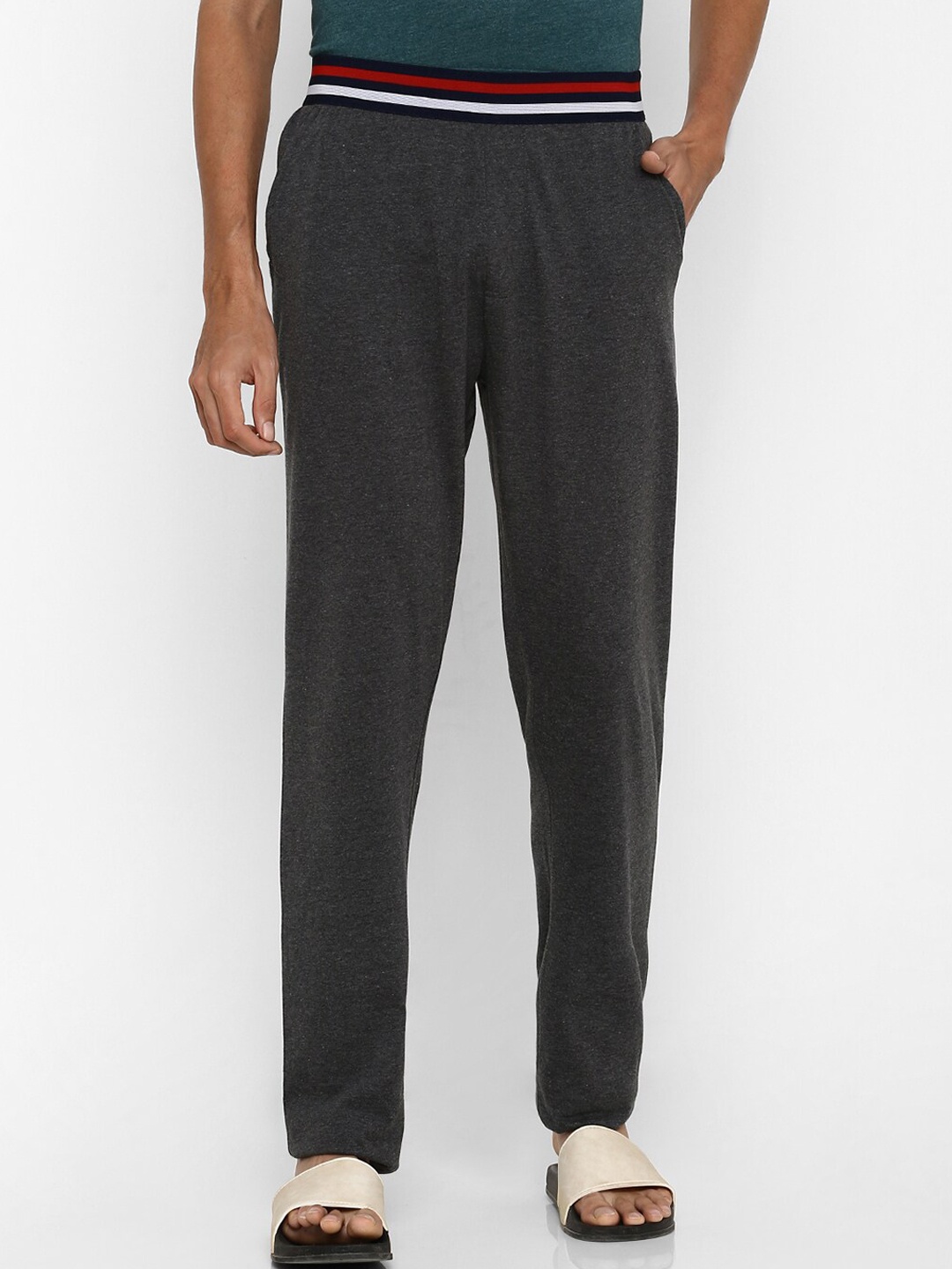 

Ajile by Pantaloons Men Charcoal Grey Solid Pure Cotton Lounge Pants