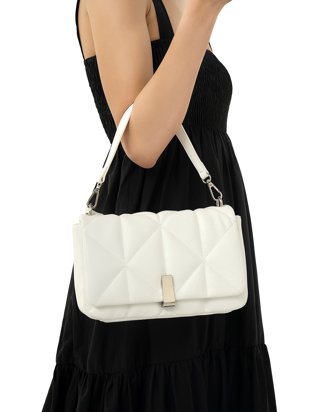 

MIRAGGIO Genevieve Quilted Satchel Bag, White