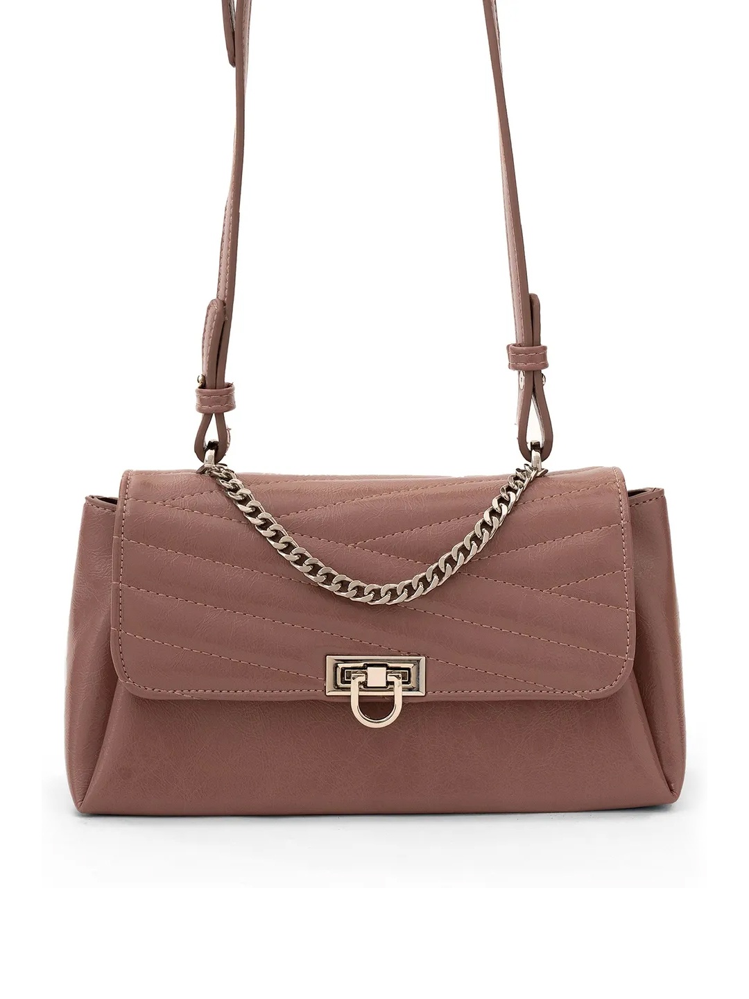 

MIRAGGIO Nude Pink Quilted Soft Sling Bag