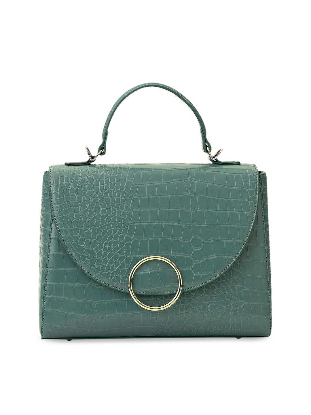 

MIRAGGIO Teal Textured Structured Satchel