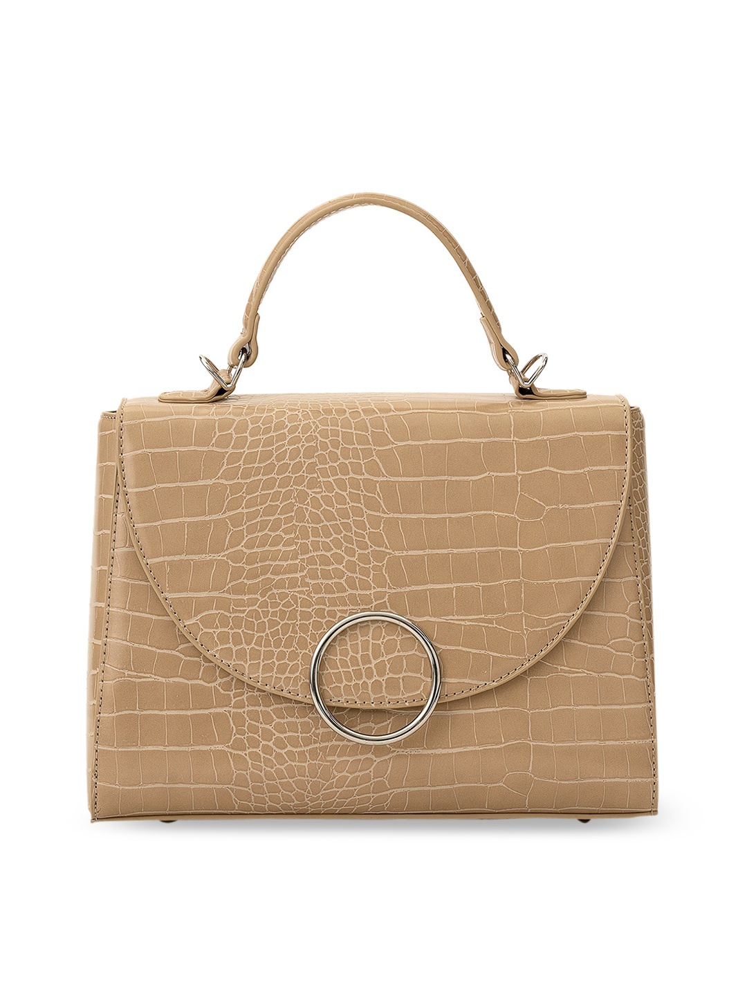 

MIRAGGIO Woman Beige Animal Textured Structured Satchel