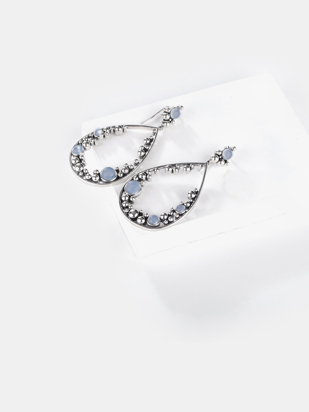 

SHAYA Silver-Toned Contemporary Drop Earrings