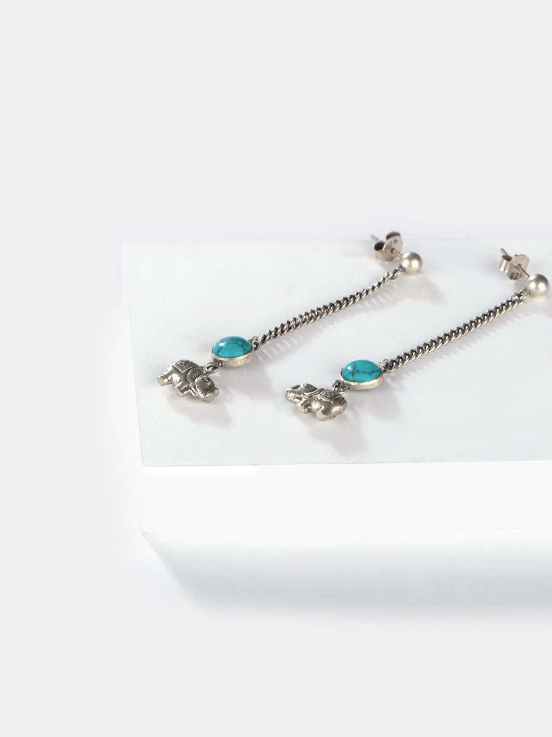 

SHAYA Silver-Toned Contemporary Drop Earrings