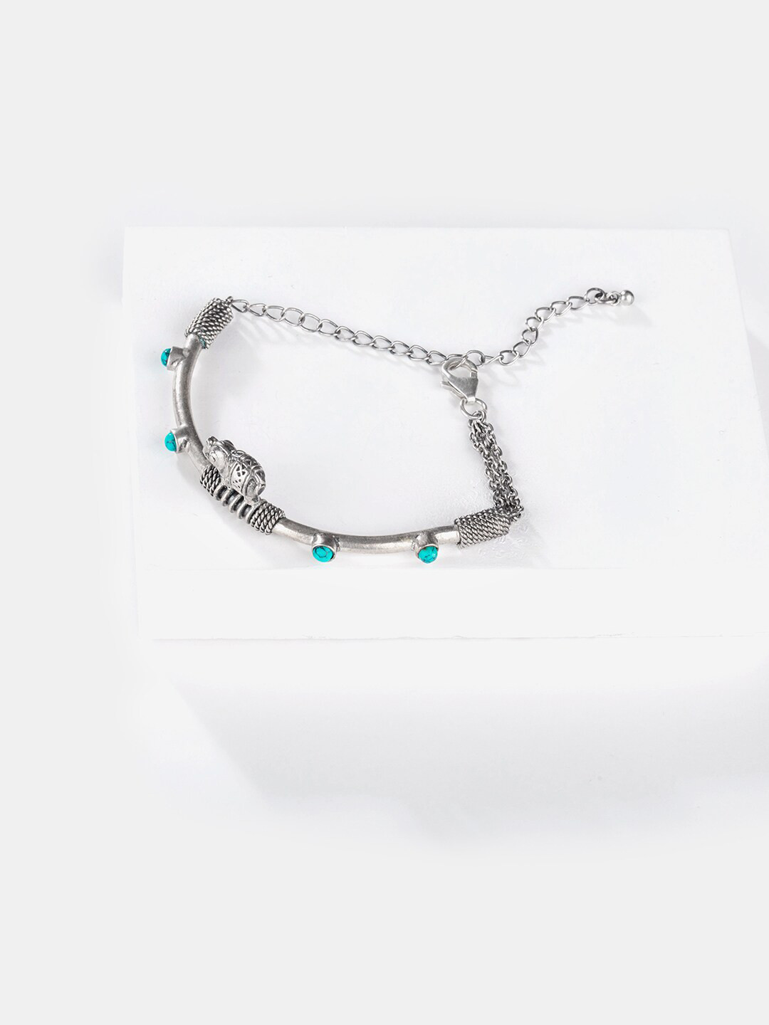 

SHAYA Women Silver-Toned & Blue 925 Silver Charm Bracelet