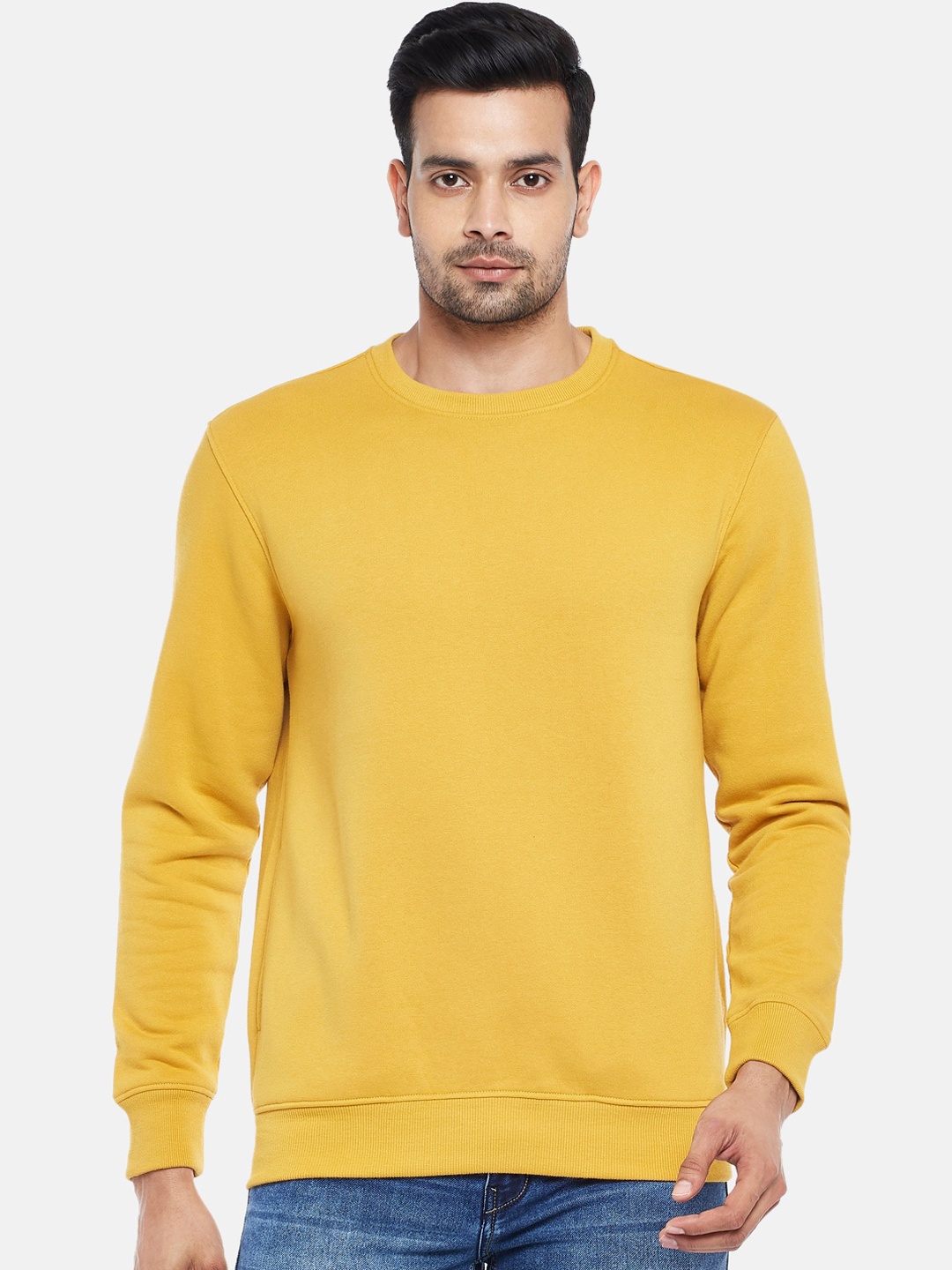 

BYFORD by Pantaloons Men Mustard Yellow Sweatshirt