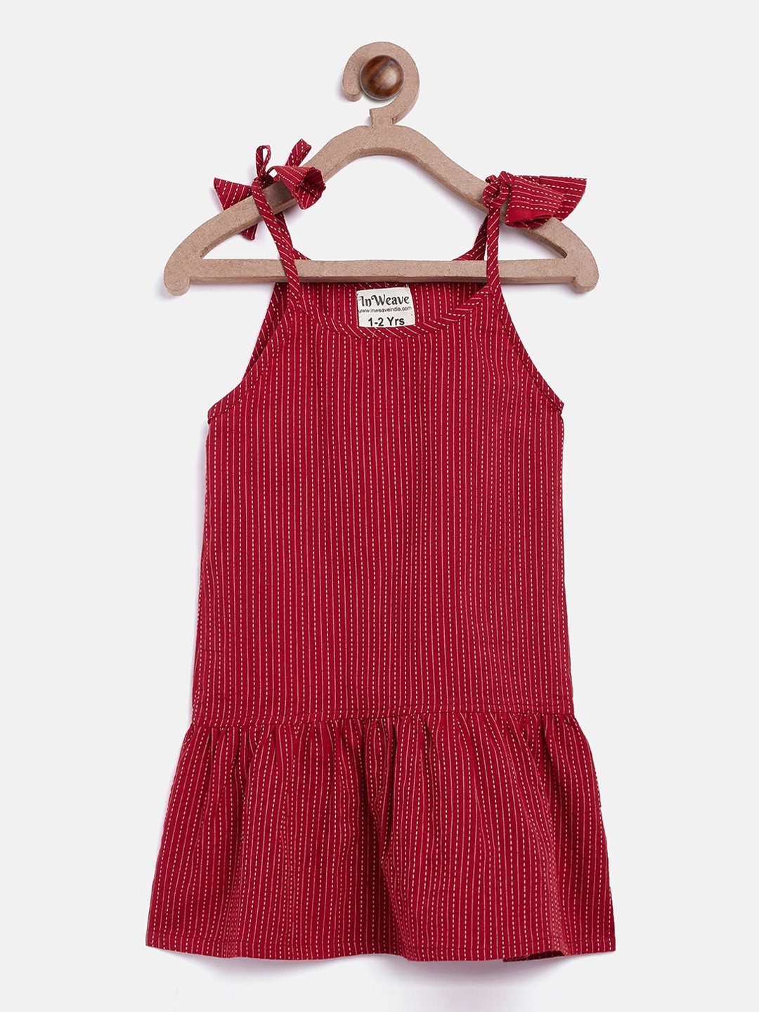 

InWeave Maroon Cotton Drop-Waist Dress