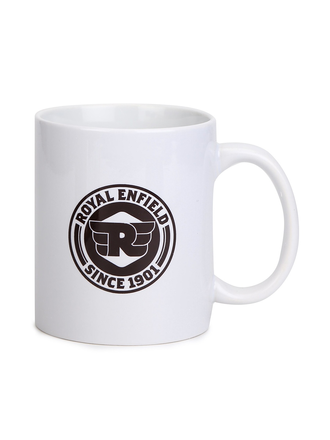 

Royal Enfield White & Brown Printed Ceramic Mug