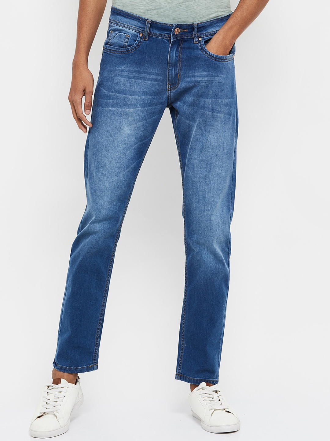 

max Men Blue Skinny Fit Heavy Fade Stretchable Jeans