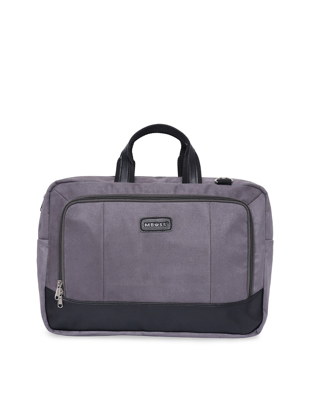 

MBOSS Unisex Grey Faux Leather Laptop Bag