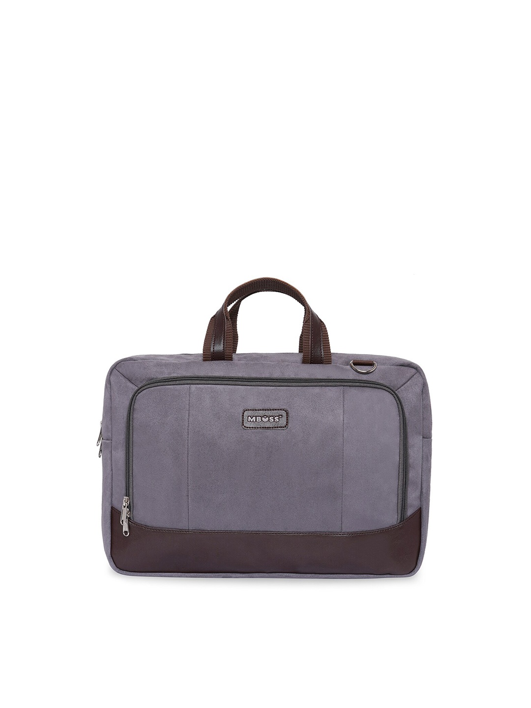 

MBOSS Unisex Grey & Brown Laptop Bag
