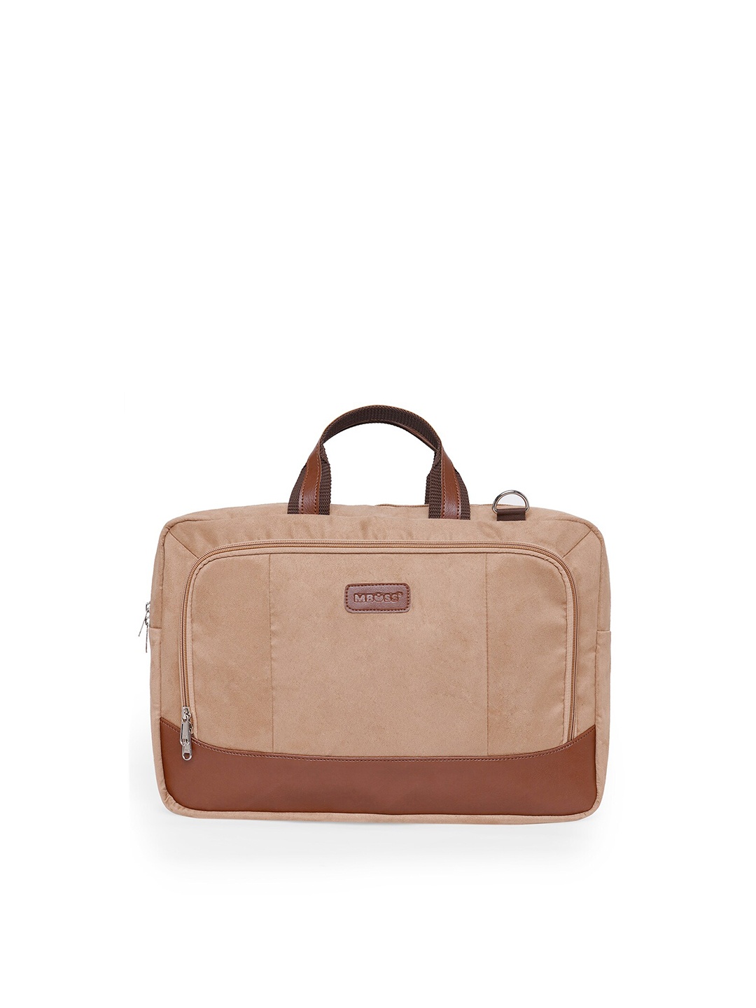 

MBOSS Unisex Cream Solid Canvas & Faux Leather Laptop Bag