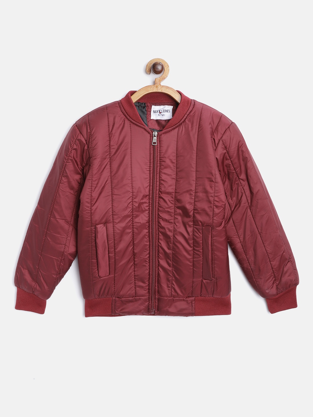 

Nick and Jones Boys Maroon Solid Bomber Jacket
