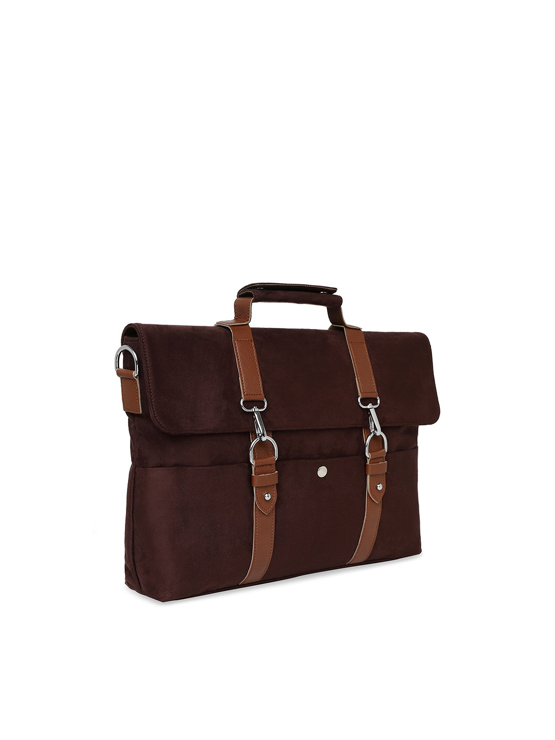 

MBOSS Unisex Brown Solid Faux Leather 14 Inch Laptop Bag