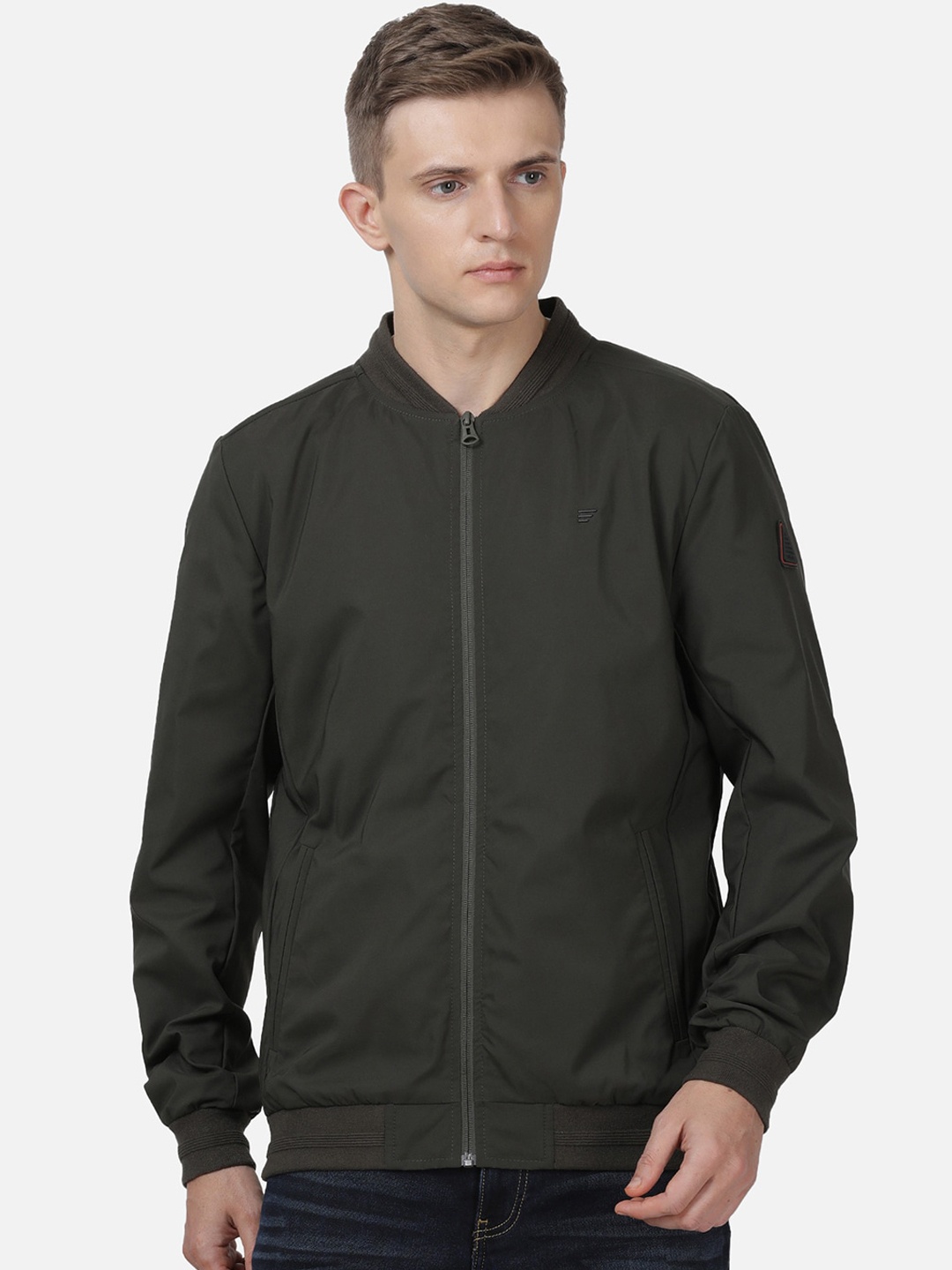 

t-base Men Olive Green Lightweight Bomber Jacket