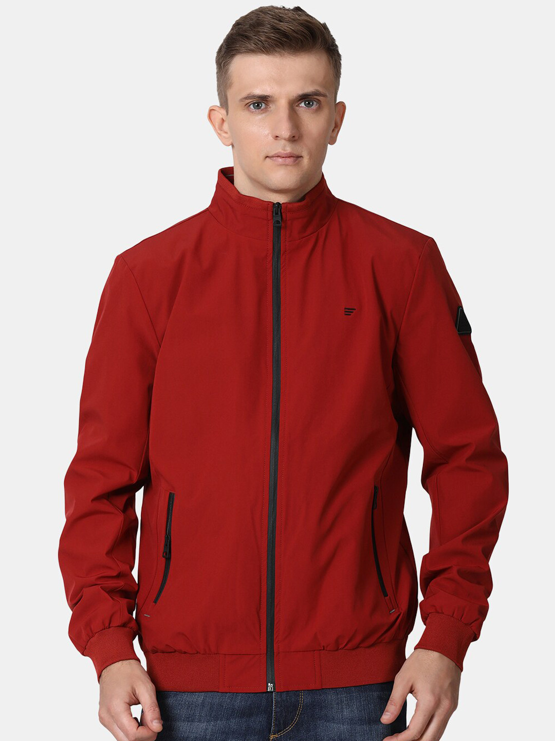 

t-base Men Red Lightweight Bomber Jacket
