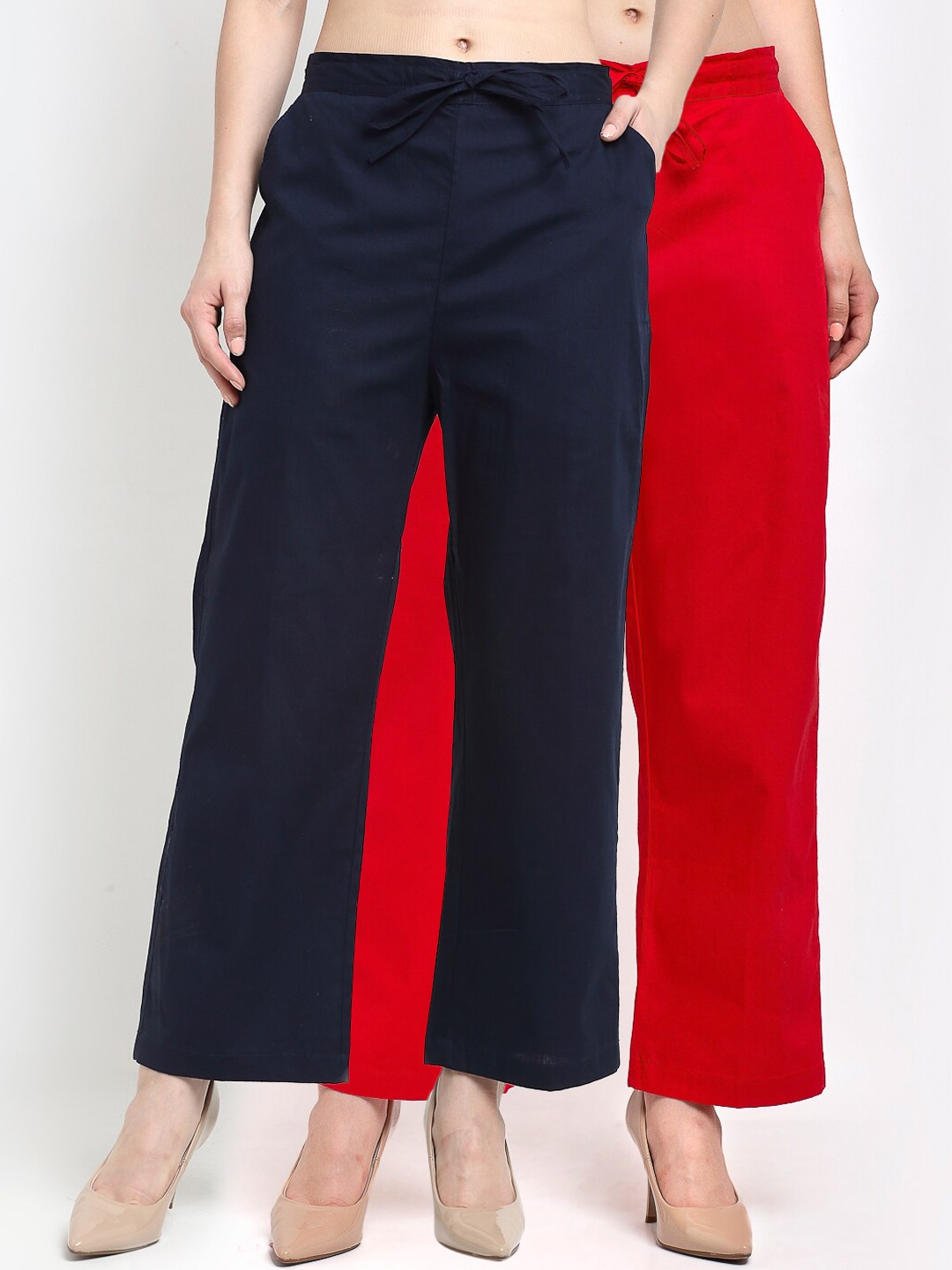 

GRACIT Women Red Loose Fit Parallel Trousers