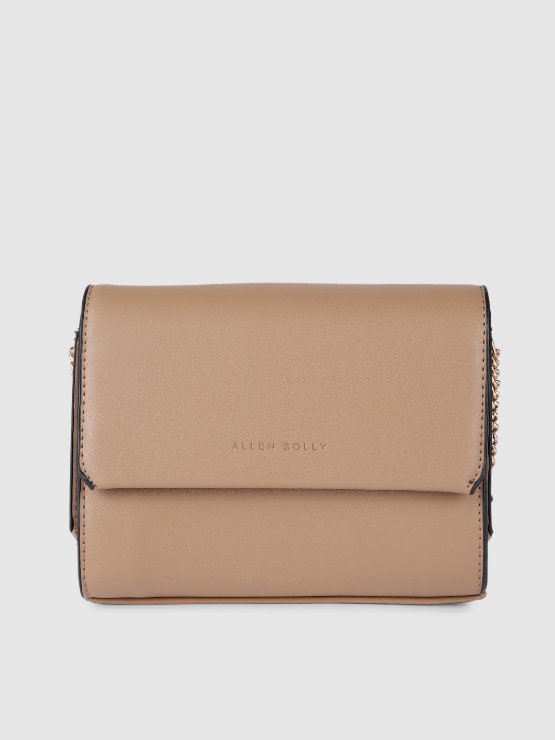 

Allen Solly Tan Brown Solid Structured Sling Bag