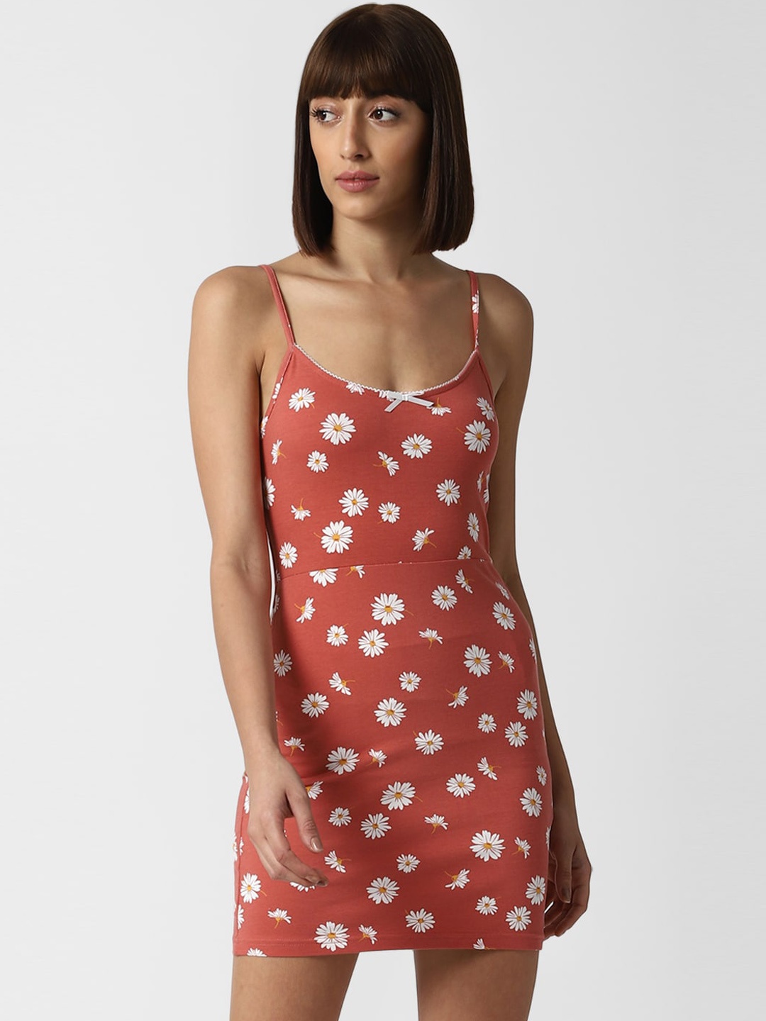 

FOREVER 21 Rust Floral Sheath Mini Dress