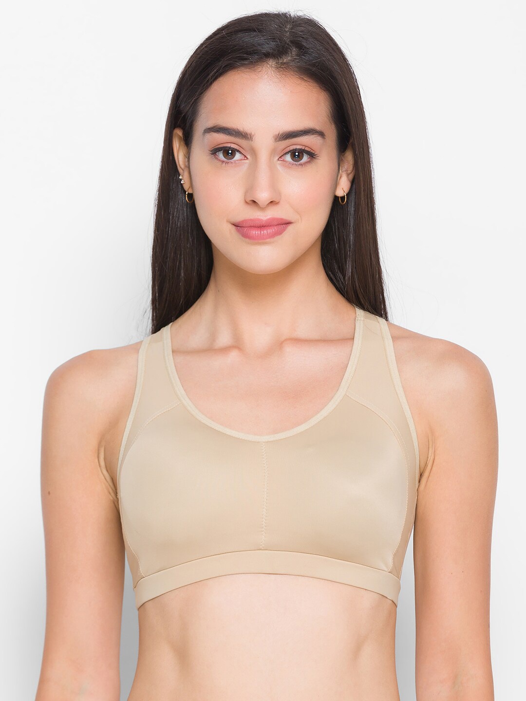 

Candyskin Women Beige Solid Padded Sports Bra