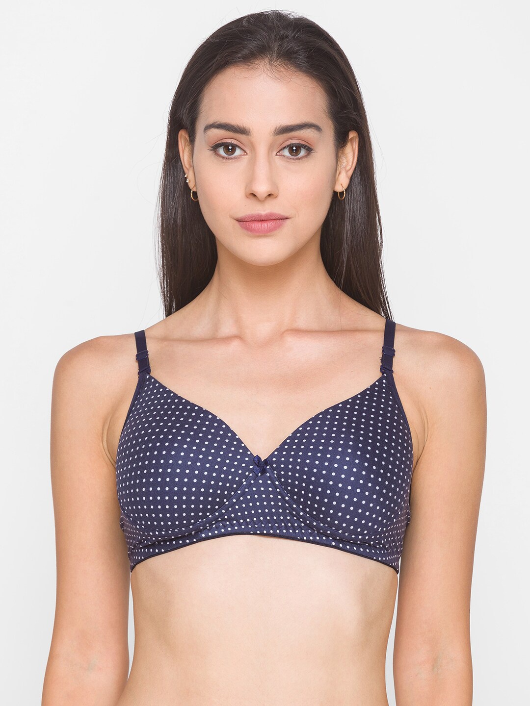 

Candyskin Navy Blue & White Printed Non Wired Full Coverage Everyday Bra CSIN16