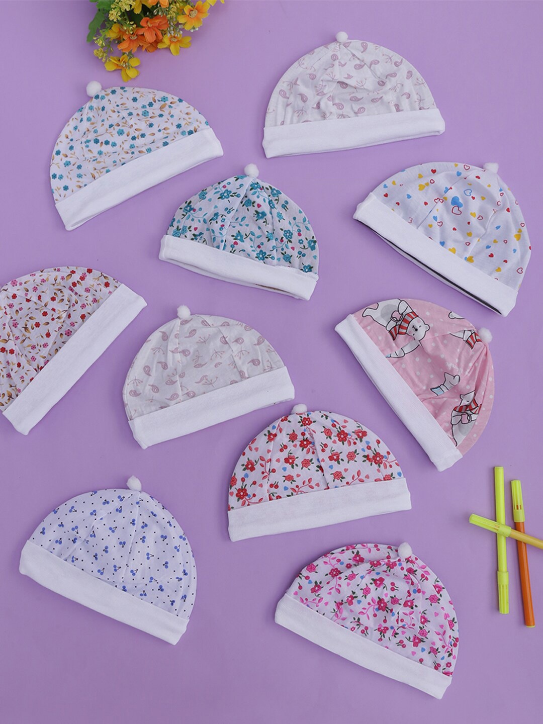 

POKORY Unisex Kids Assorted Printed Beanie
