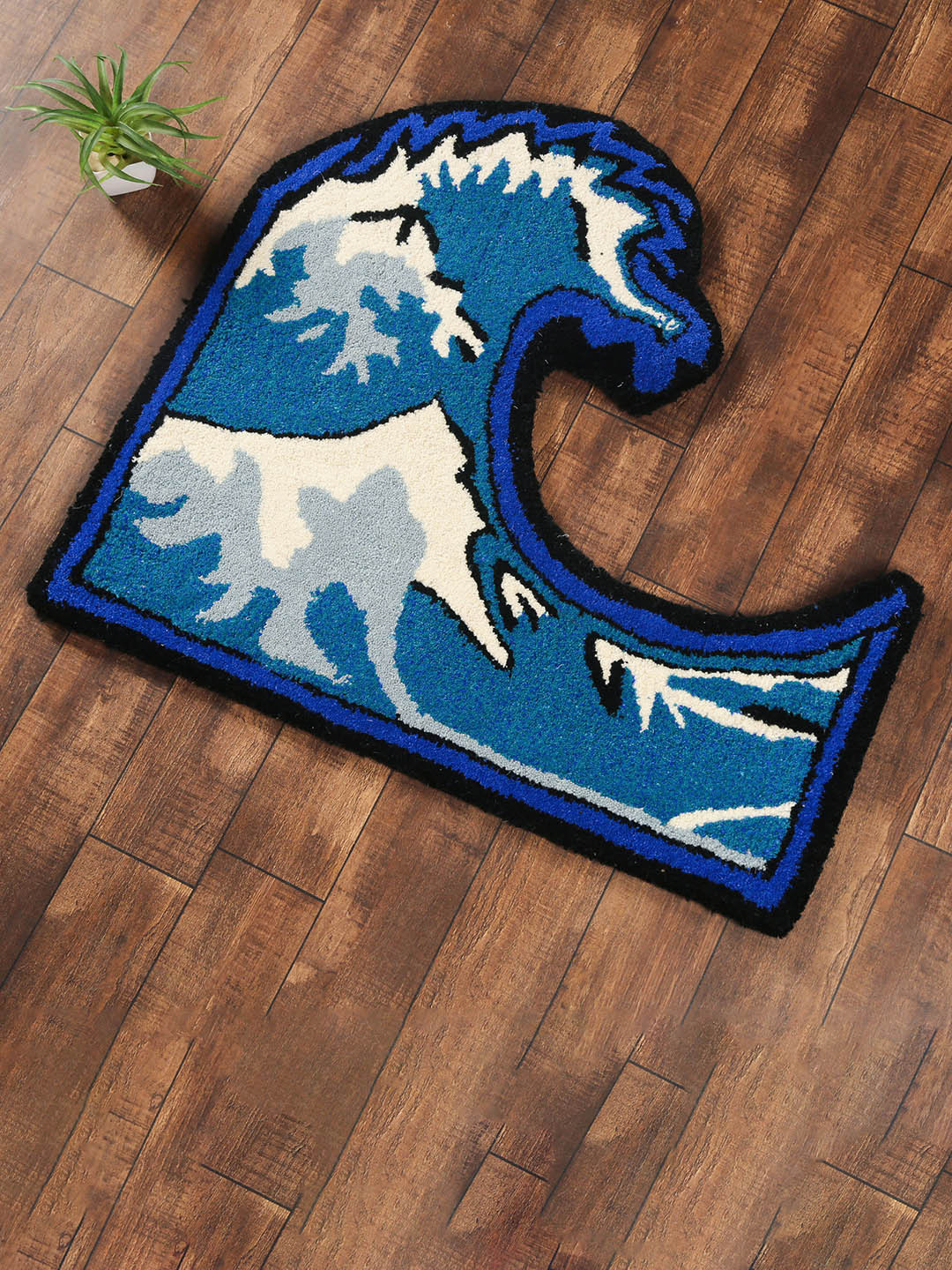

Bigsmall Blue & White Patterned Bath Rug
